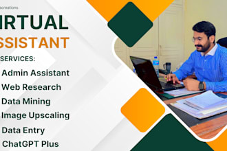 virtual assistant for data entry, web research, CV writing, chatgpt assistance