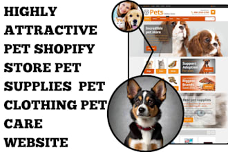 design pet shopify store pet website pet accessories shopify store pet care seo