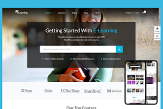 design wordpress lms website membership website online course education website