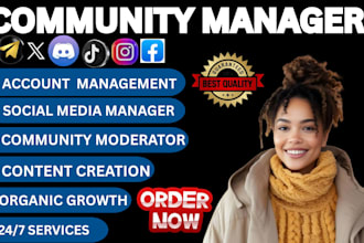 social media manager telegram community moderator tiktok fb x discord creator