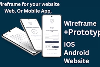 create website ui ux wireframes and mobile app design in figma or adobe xd