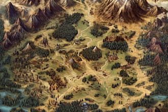 draw  fantasy map, vector rv park maps, campground maps, or any site