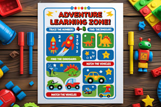 design editable worksheet for teachers, sell sheets,  kids worksheet templates