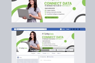 design facebook cover art and modern youtube banner