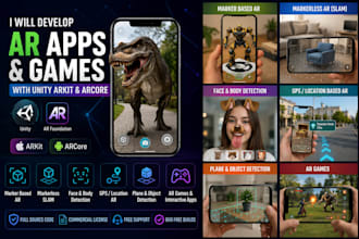 develop interactive ar apps and games using unity arkit and arcore