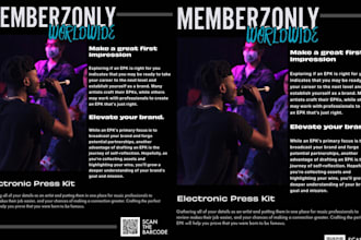do electronic press kit speaker one sheet media pitch deck artist epk lookbook