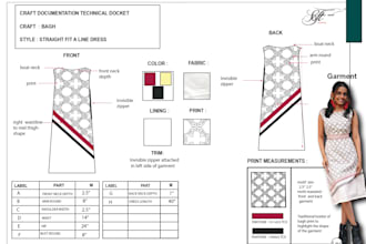 create detailed fashion tech packs with flat sketches