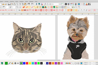 create a your dog, cat, and pet embroidery digitizing fast and promise work