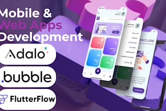 design mobile app using adalo bubble and flutterflow