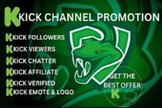 do kick organic promotion, live viewer, kick follower, chatter, kick promotion