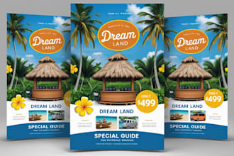 design professional travel flyers and posters for your agency