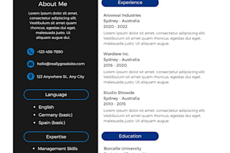 design a professional and modern resume or CV in 24 hours