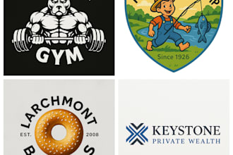 create a unique business logo modern vintage abstract emblem for your brand