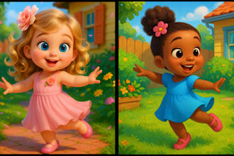 design children story book illustration, children illustration, picture book
