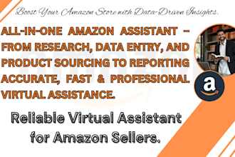 do data entry, amazon fba product research, and supplier sourcing