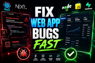 fix full stack javascript bugs react, node, nextjs, supabase within 24hours