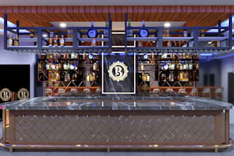 do realistic nightclub design,lounge,bar,club house,interior,exterior,3d render