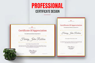 do professional certificate design, award certificate diploma certificate