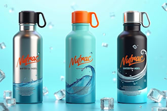 design unique lables for water bottles, juices, energy drinks and cans