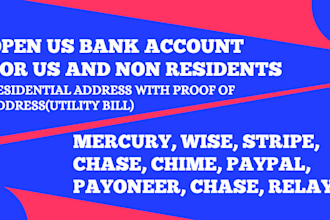 usa bank creation USA proof of address and get physical address for non resident