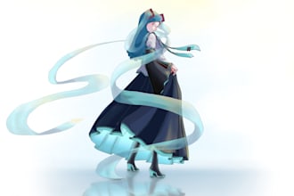 draw kawaii illustration in anime style with hijab