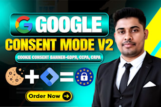 setup cookie consent v2, enable google consent mode v2, gdpr, ccpa via gtm