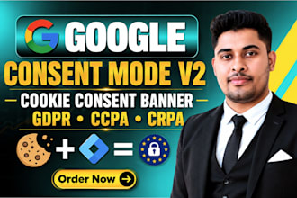 setup cookie consent v2, enable google consent mode v2, gdpr, ccpa via gtm
