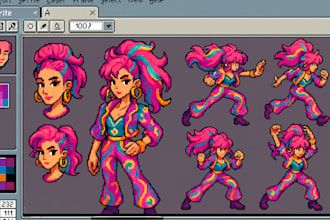 draw 8 bit 16 bit pixel art animation sprite sheet 2d minecraft character design