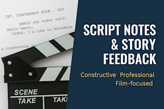 provide professional script notes and story feedback for your screenplay