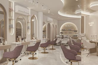 design 3d spa, beauty salon, nail salon, retail store, boutique, barber shop