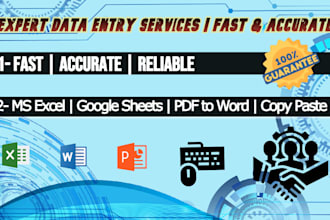 be your virtual assistant for data entry, web research tasks