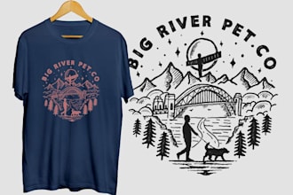 design professional animal artwork t shirt merch logo design