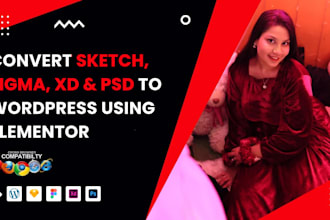 convert sketch, PSD, xd, figma to wordpress using elementor or elementor pro