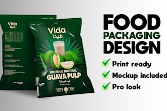 design eye catching food packaging and labels ready to print