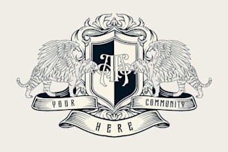 draw modern vintage crest or emblem logo design in 1 day