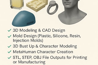 create quality 3d models mold designs product prototypes resin injection mold