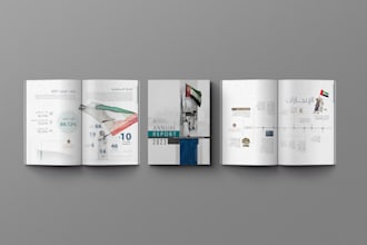 design a professional arabic or english annual report or corporate publication