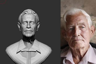 sculpt custom 3d head model realistic face model, bust model for 3d printing stl