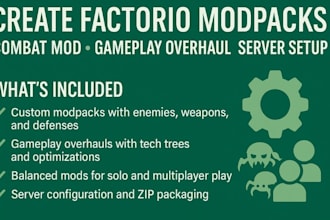 create factorio modpacks combat mod gameplay overhaul factorio server setup mods