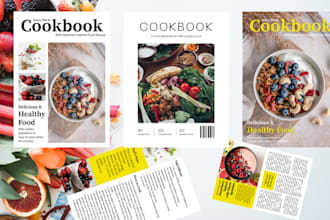 cookbook design formatting food recipe book cover meal plan for KDP paperback