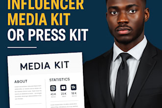 create a professional media kit or press kit for influencers and brands