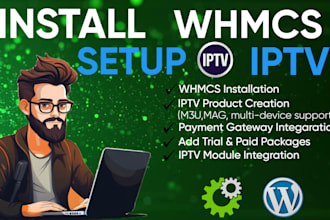 create a complete iptv website using wordpress and whmcs