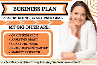 grant writing, grant proposal, business plan, grant research, grant application
