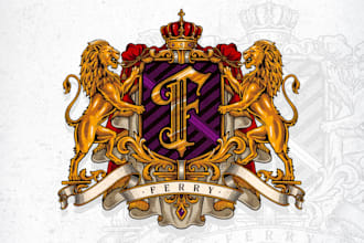 design vintage luxury coat of arms, family crest, heraldic and emblem logo