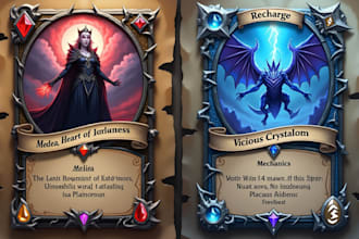 design custom fantasy trading card design tcg card template icons for ccg ttrpg