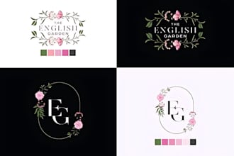 do modern hand drawn botanical floral logo and any graphics design