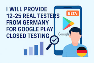 provide 12 to 25 real testers from germany for google play closed testing