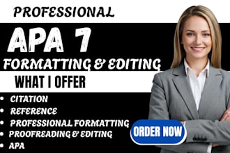 proofread, format and edit your document in apa 7 style