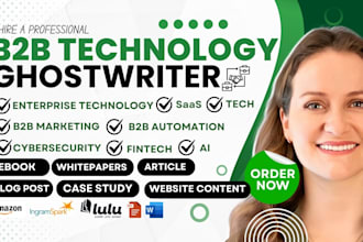 ghostwrite b2b technology ebook, saas, fintech blog post, cyber security ebook