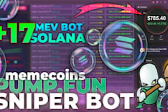 develop arbitrage, mev, sandwich, sniper, volume, eth and solana, bot